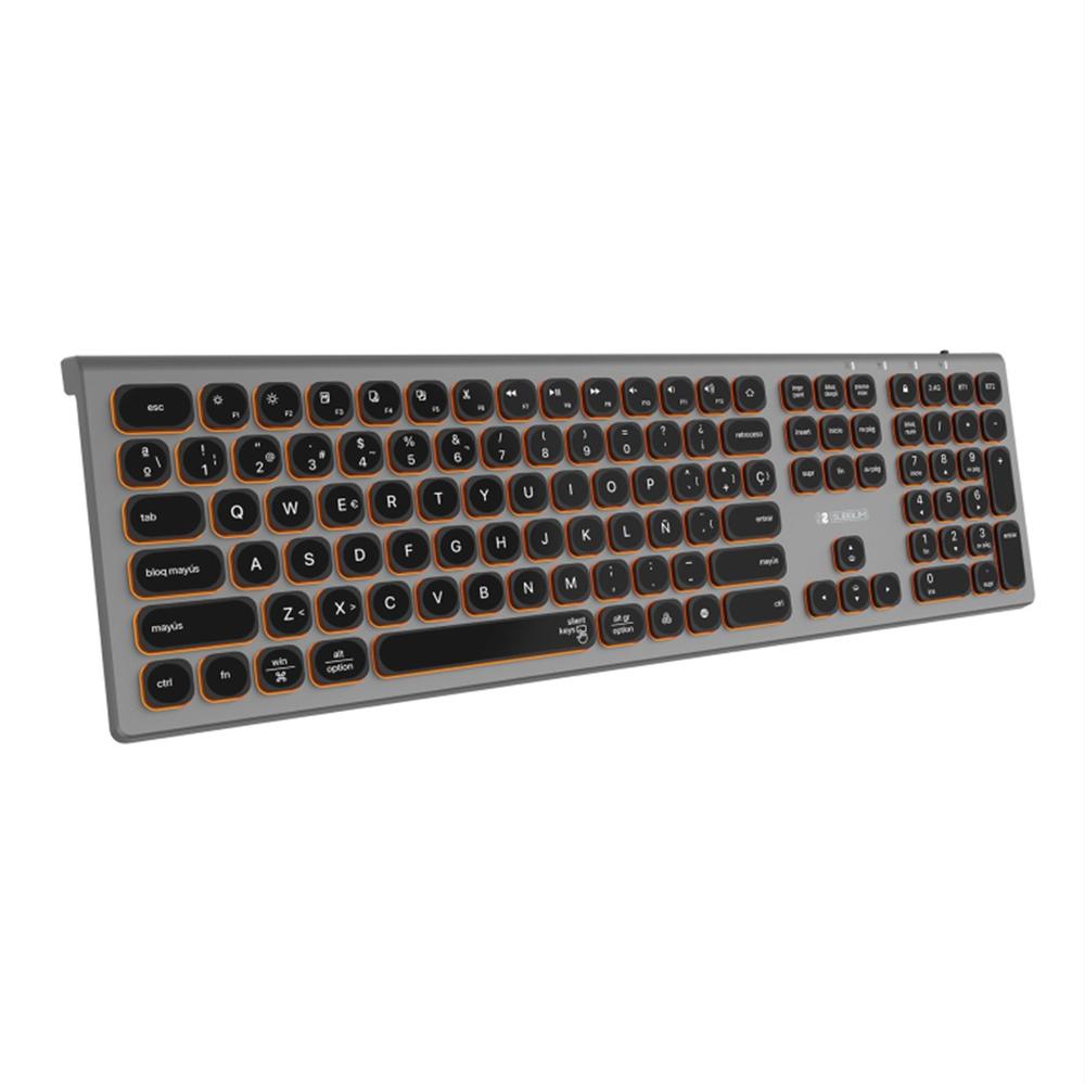 Teclado subblim master iluminado ext inalambrico gris - negro Frikytopia