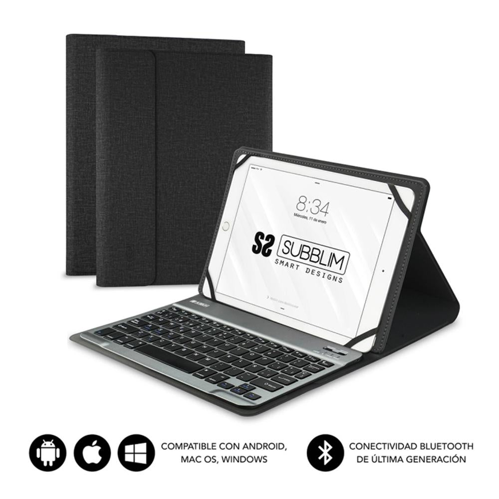 Funda + teclado subblim para teclado 10.1 pulgadas negro Frikytopia