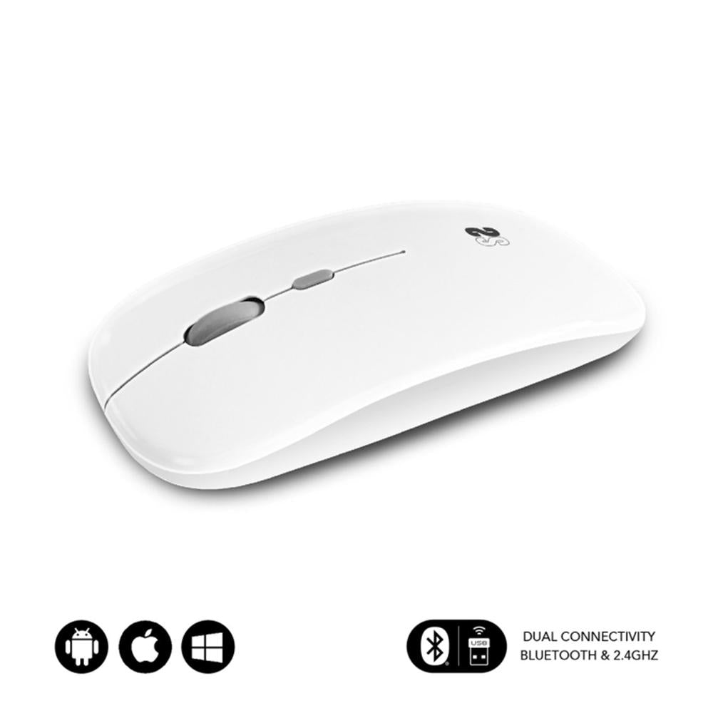 Raton inalambrico subblim dual flat blanco Frikytopia
