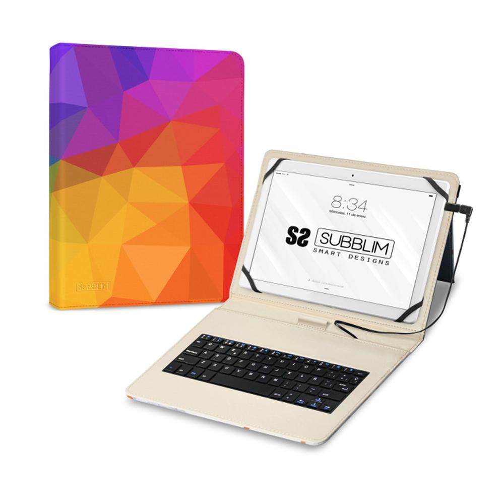 Funda + teclado subblim keytab pro para tablet 10.1 pulgadas rojo