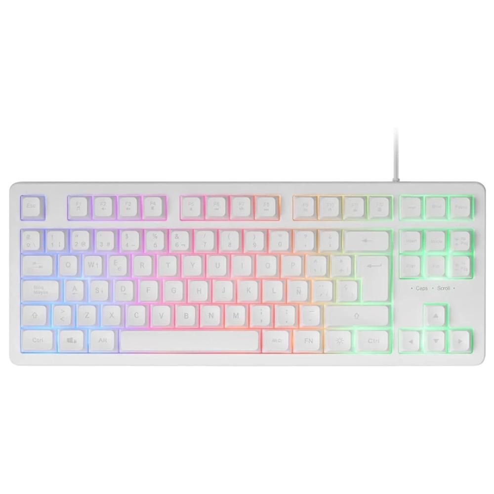 Teclador mars gaming mk023 tkl frgb usb 2.0 blanco Frikytopia