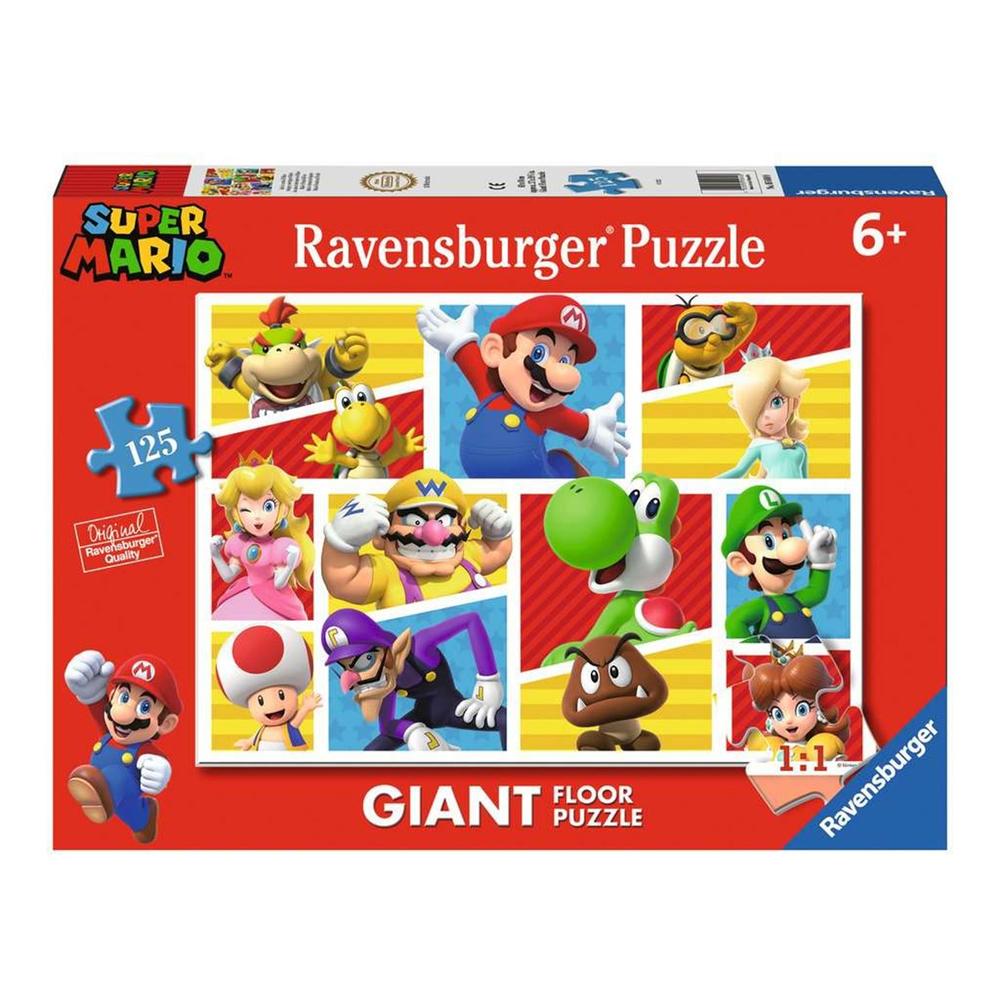 Super Mario Puzzle Giant Floor Amigos y Enemigos de Mario (125 Piezas)