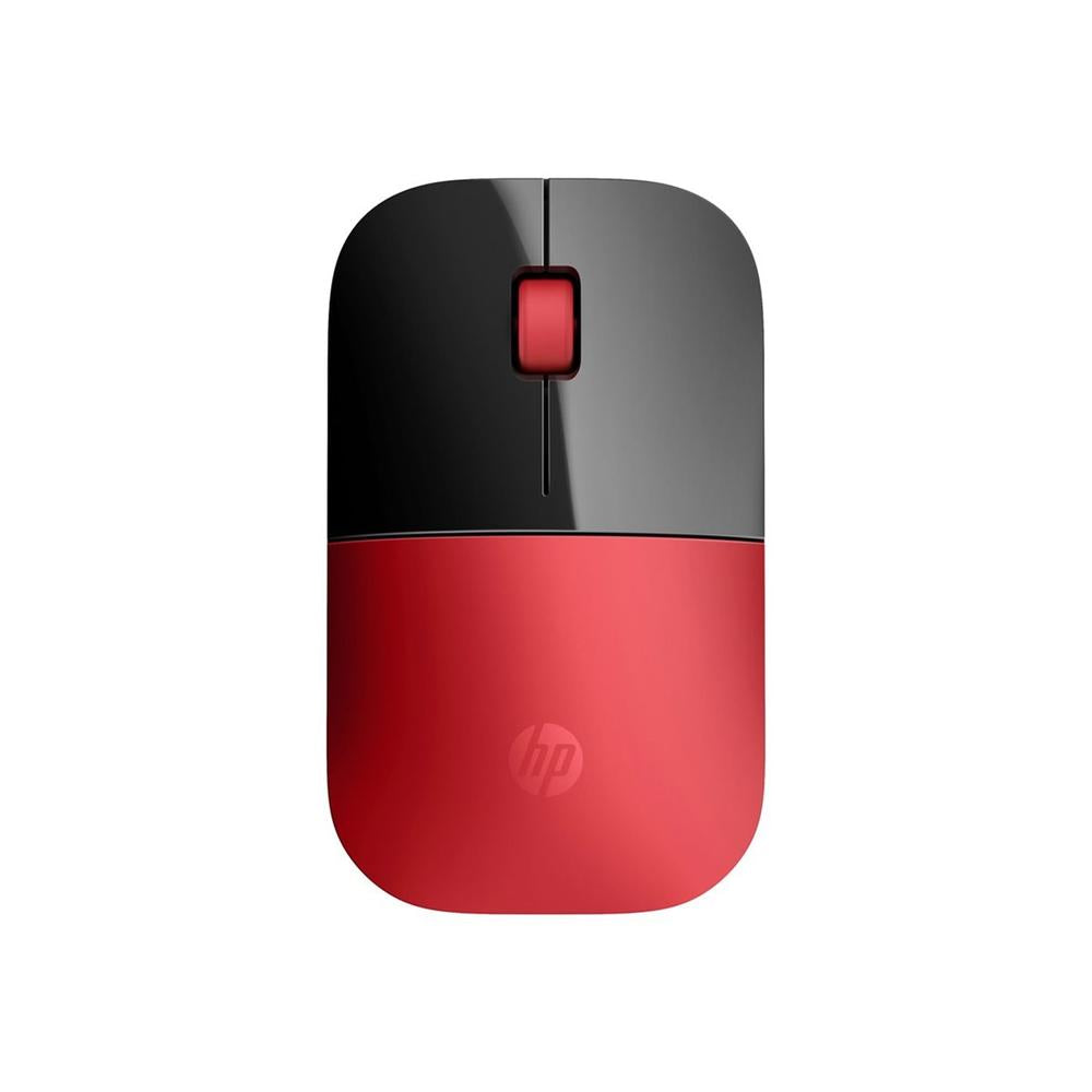 Ratón inalambrico hp z3700 ambidiestro rf optico rojo y negro Frikytopia