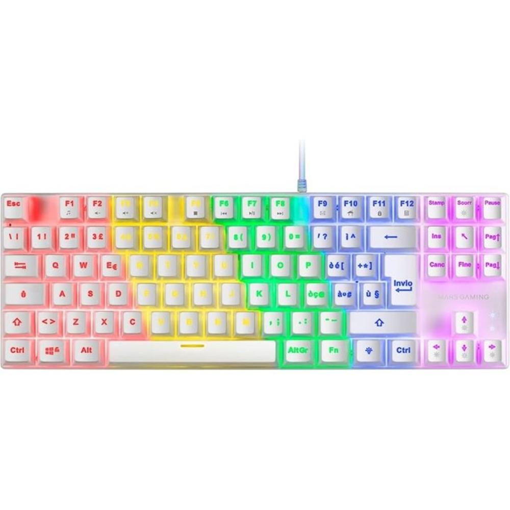 Teclado inalambrico mars gaming mk80 blanco italiano Frikytopia