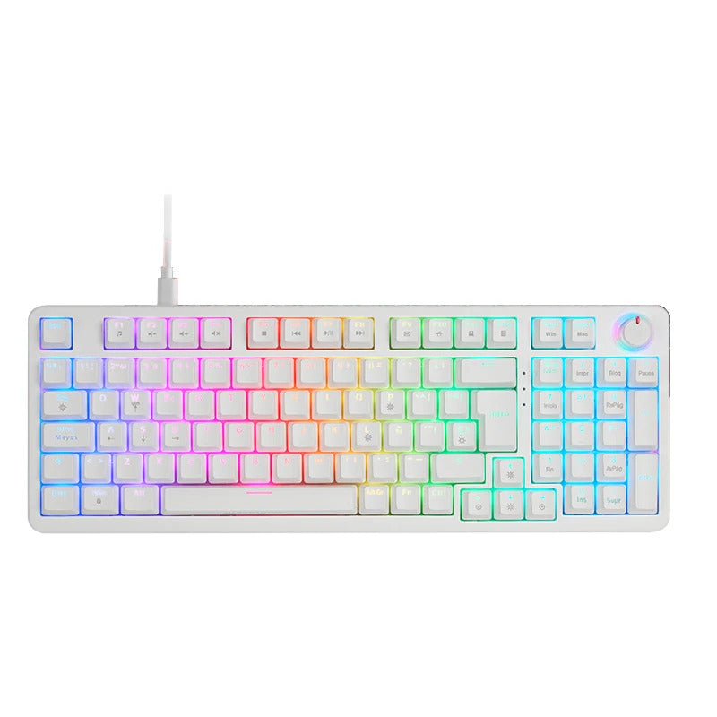 Teclado mars gaming mkprowyes silentswitch rgb blanco Frikytopia