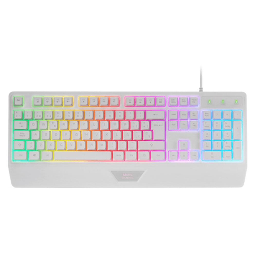 Teclado mars gaming mk124 blanco Frikytopia