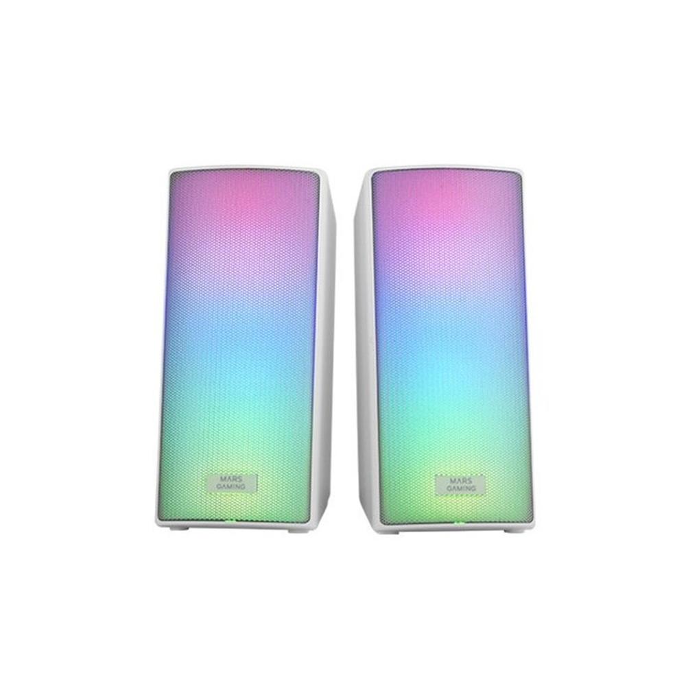 Altavoces mars gaming 2.0 msrgb2 blanco Frikytopia