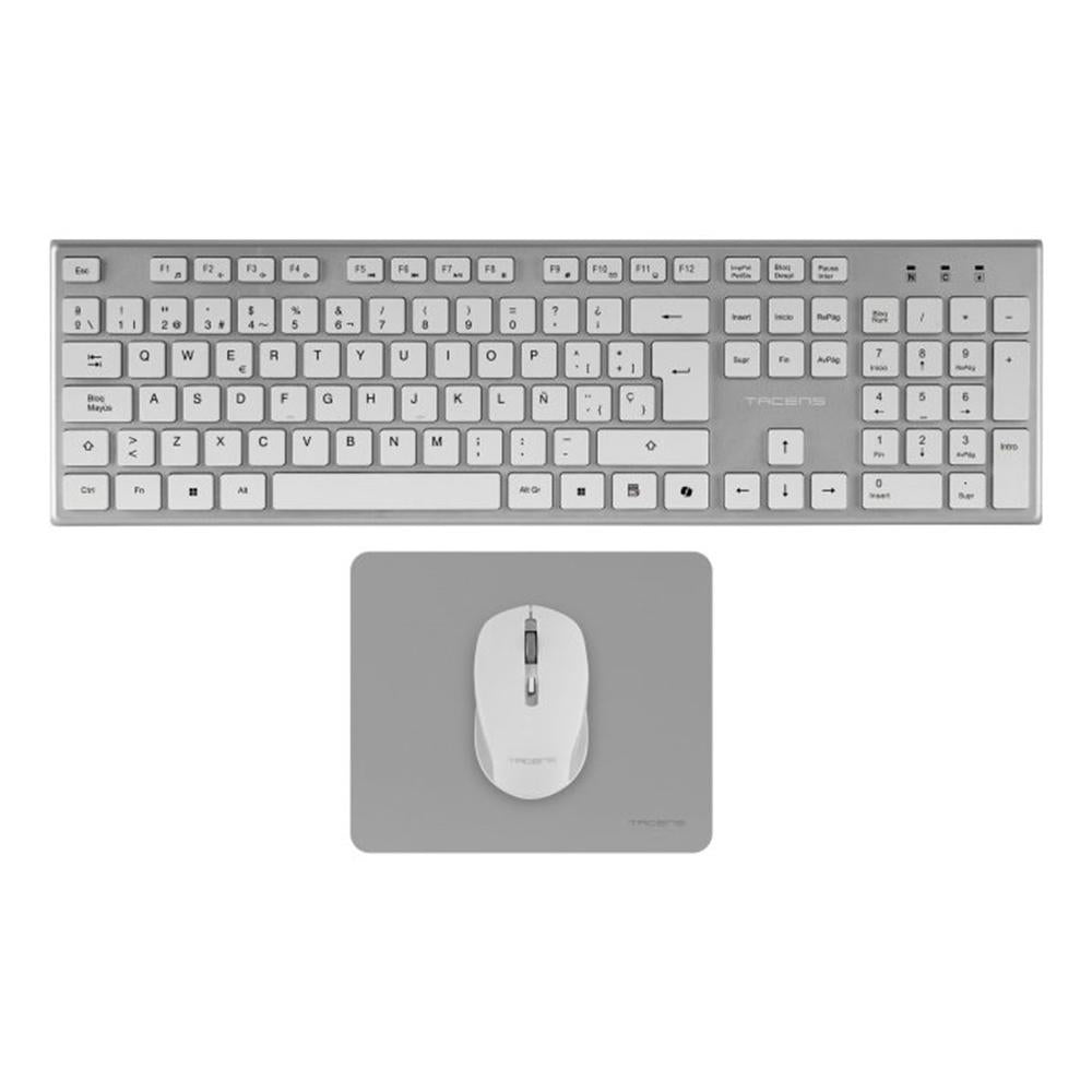 Teclado + raton gaming tacens zenith low profile inalambrico blanco Frikytopia