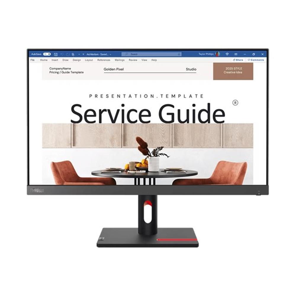 Monitor lenovo thinkvision e24q - 30 23.8 pulgadas qhd 100hz