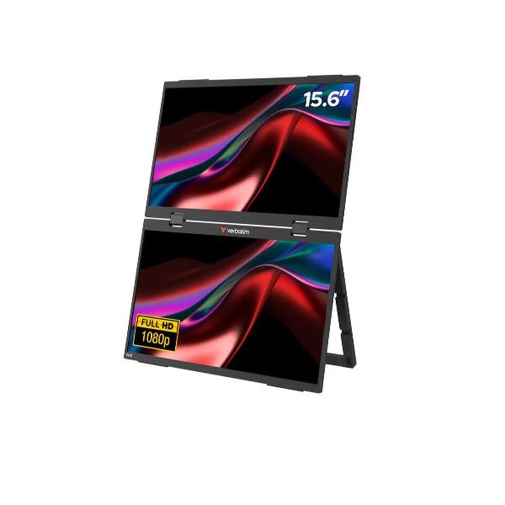 Monitor led portatil doble 15.6 pulgadas verbatim s - ips -  fhd -  hdmi -  usb tipo a -  usb tipo c -  60hz -  10ms