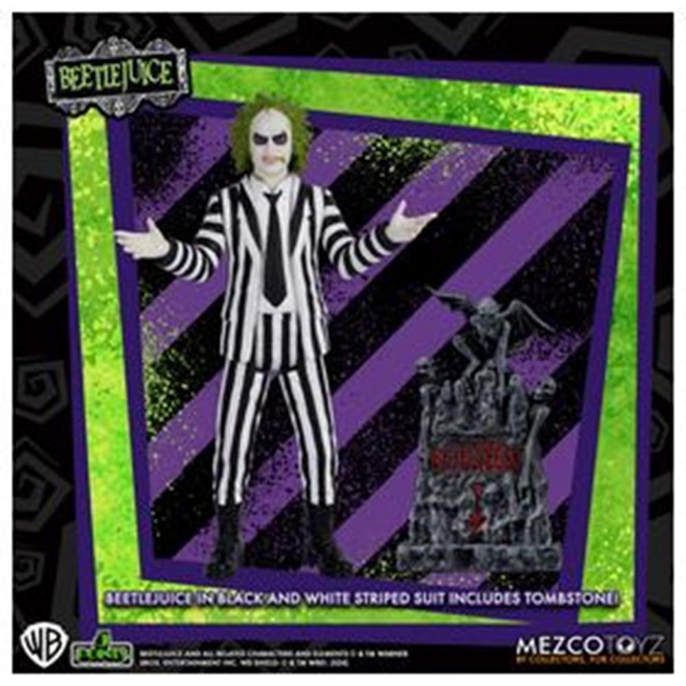 Figura mezco toyz beetlejuice 5 points beetlejuice striped suite 9.5cm Frikytopia