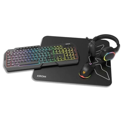 Kit gaming krom kenta pc 4 en 1 rgb negro Frikytopia