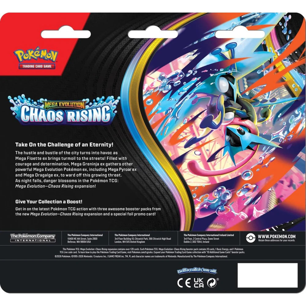 Pokemon TCG: Mega Evolution ME04 - Chaos Rising 3-Booster Blister