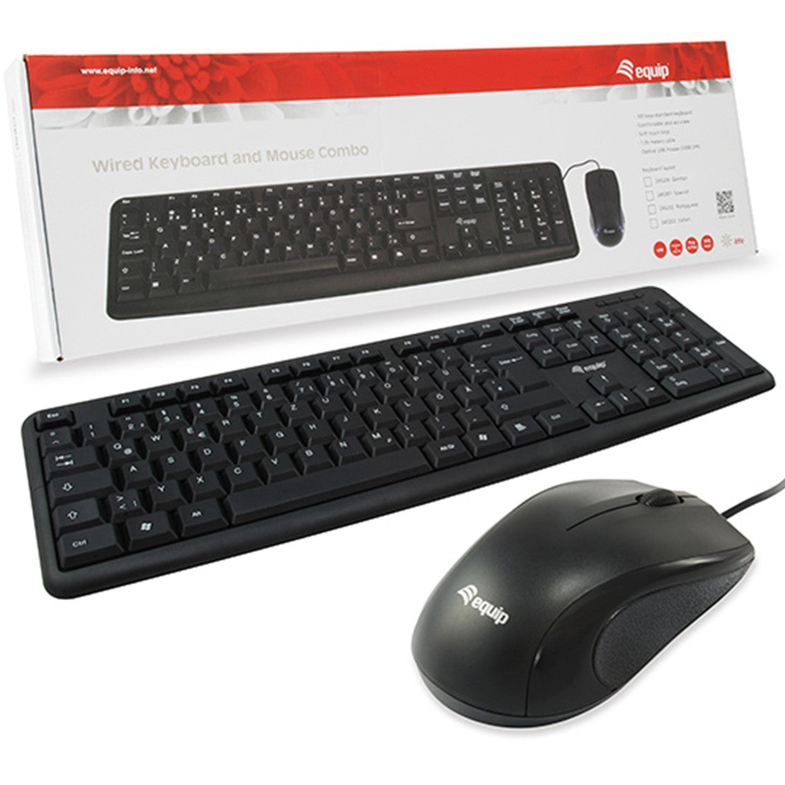 Kit teclado + mouse raton usb equip life color negro Frikytopia