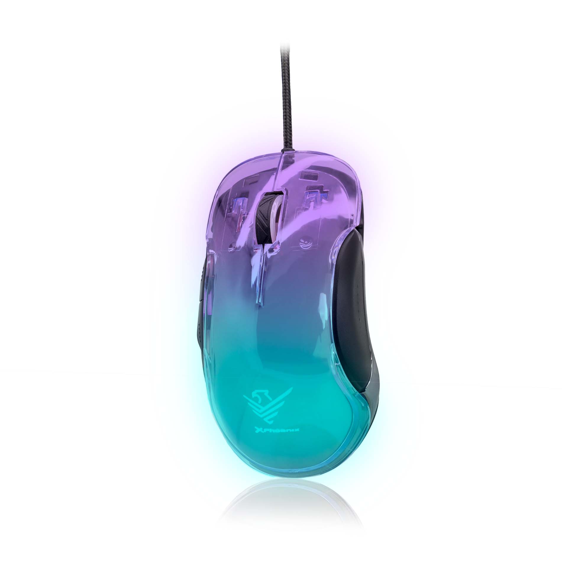 Rat�n gaming phoenix banshee transparente rgb 10000 dpi con cable