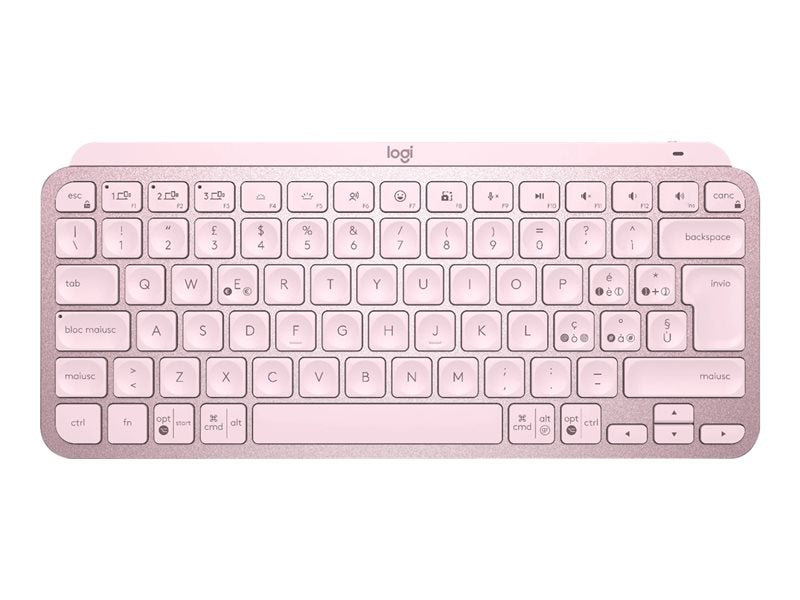 Teclado logitech mx keys mini rosa wireless inalambrico bateria Frikytopia
