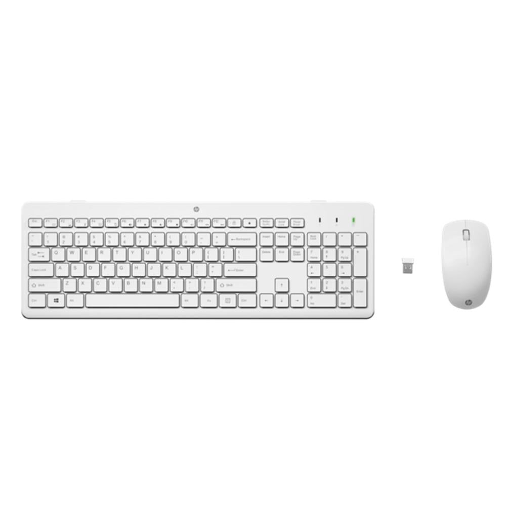 Teclado + raton hp 230 wireless inalambrico -  blanco Frikytopia