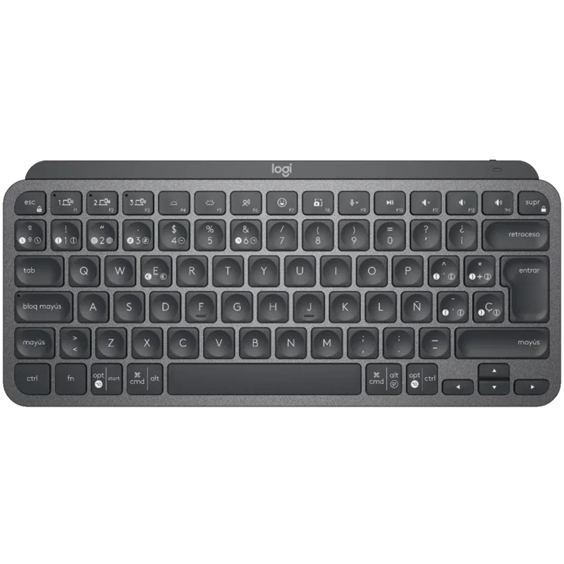 Teclado logitech mx keys mini grafito wireless inalambrico español bateria Frikytopia