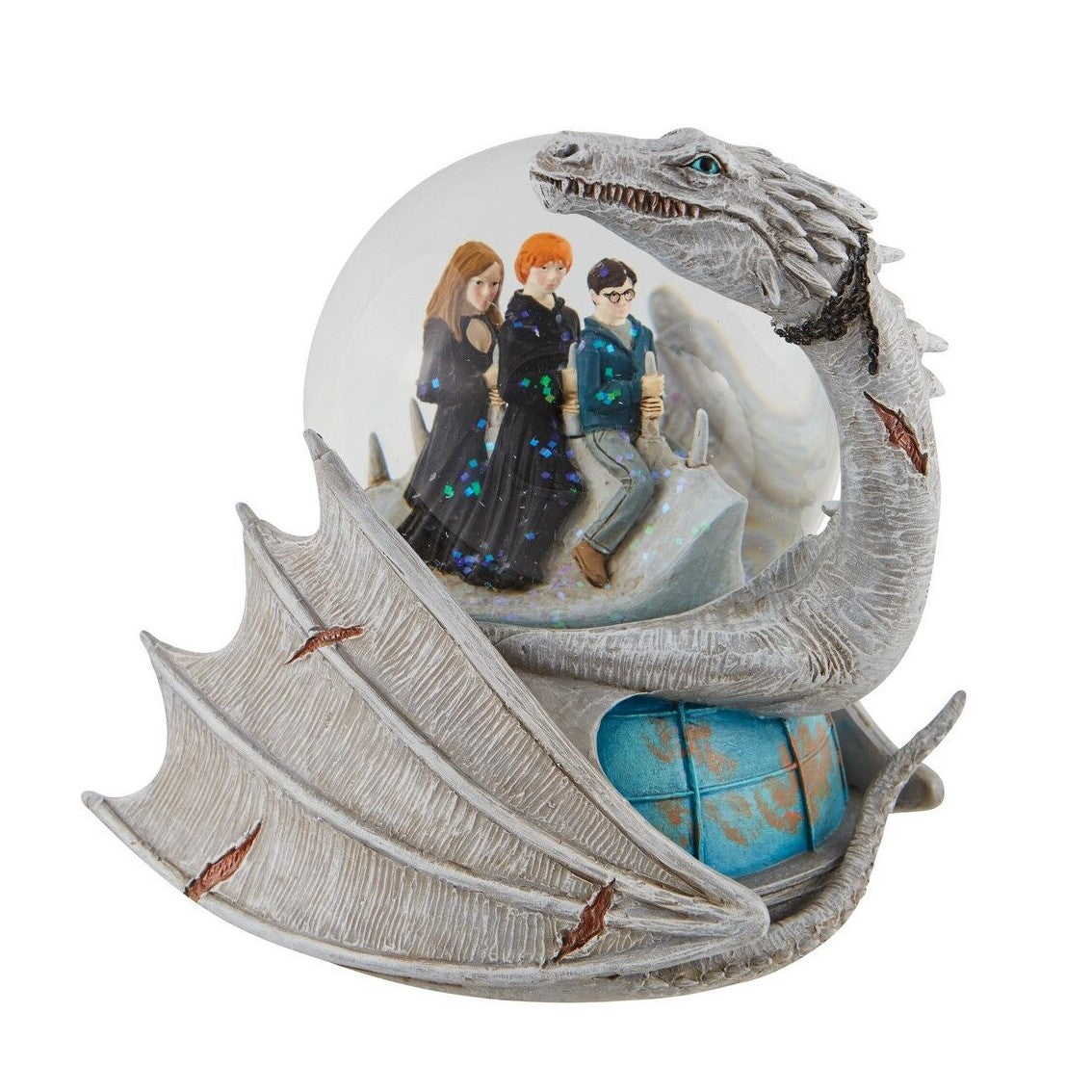 Figura enesco bola de agua decorativa harry potter dragon ucraniano harry ron y hermione Frikytopia