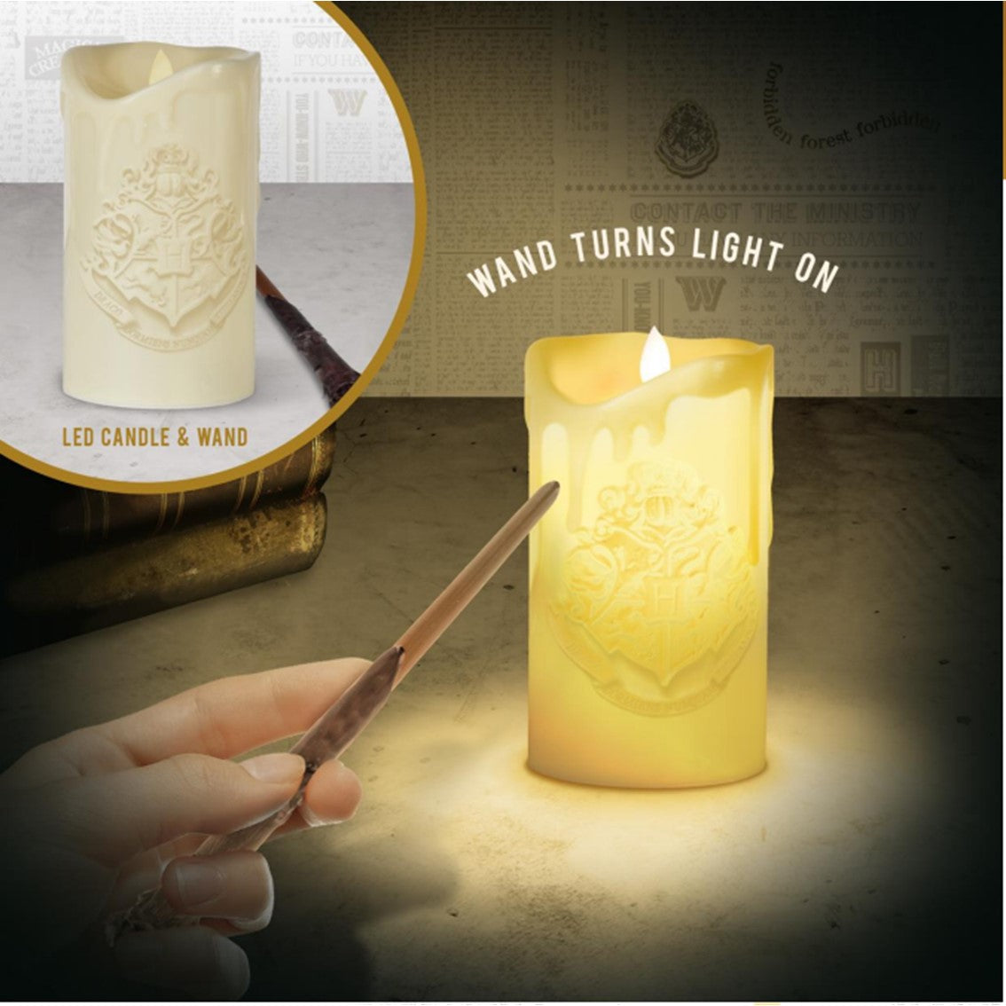 Lampara Vela con mando remoto Varita Harry Potter 15cm