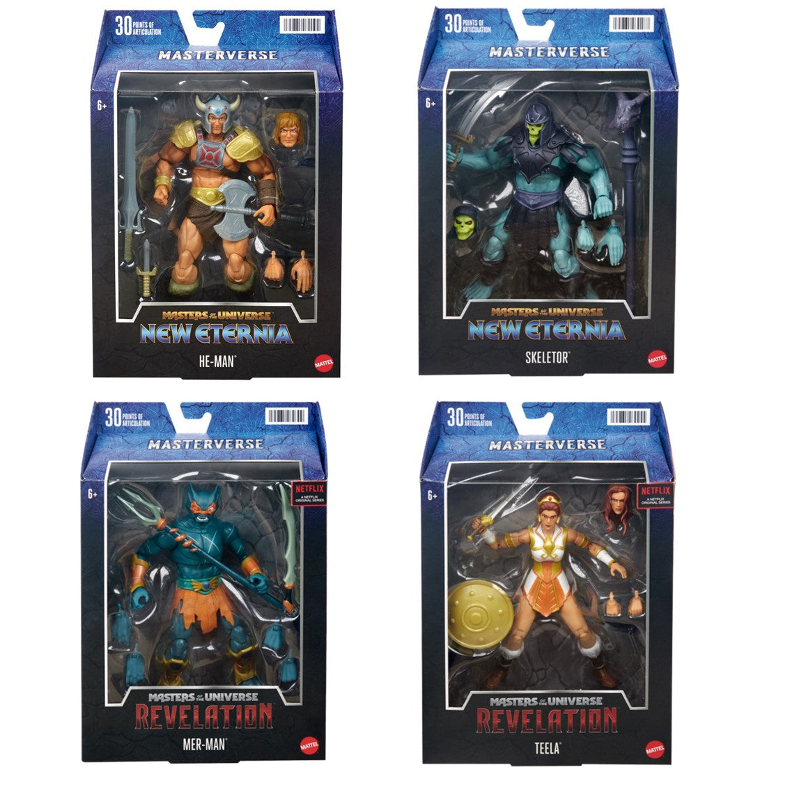Surtido figuras mattel masters of the universe 6 unidades Frikytopia