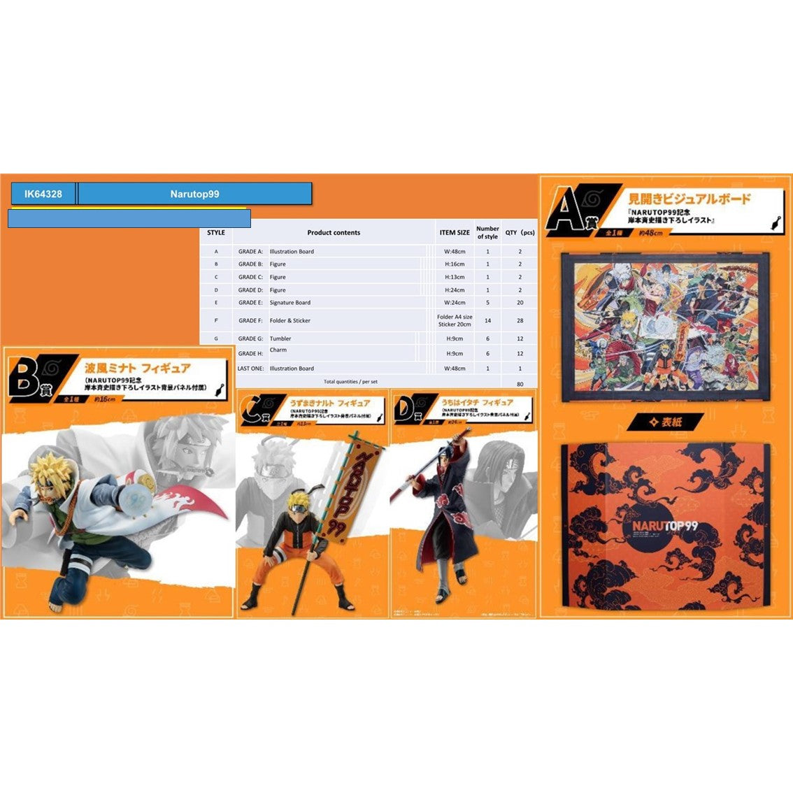 Ichiban kuji banpresto naruto top 99 lote 80 articulos Frikytopia