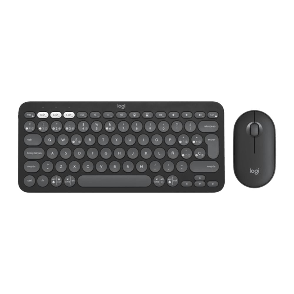 Teclado + mouse logitech pebble 2 combo inalambrico negro Frikytopia