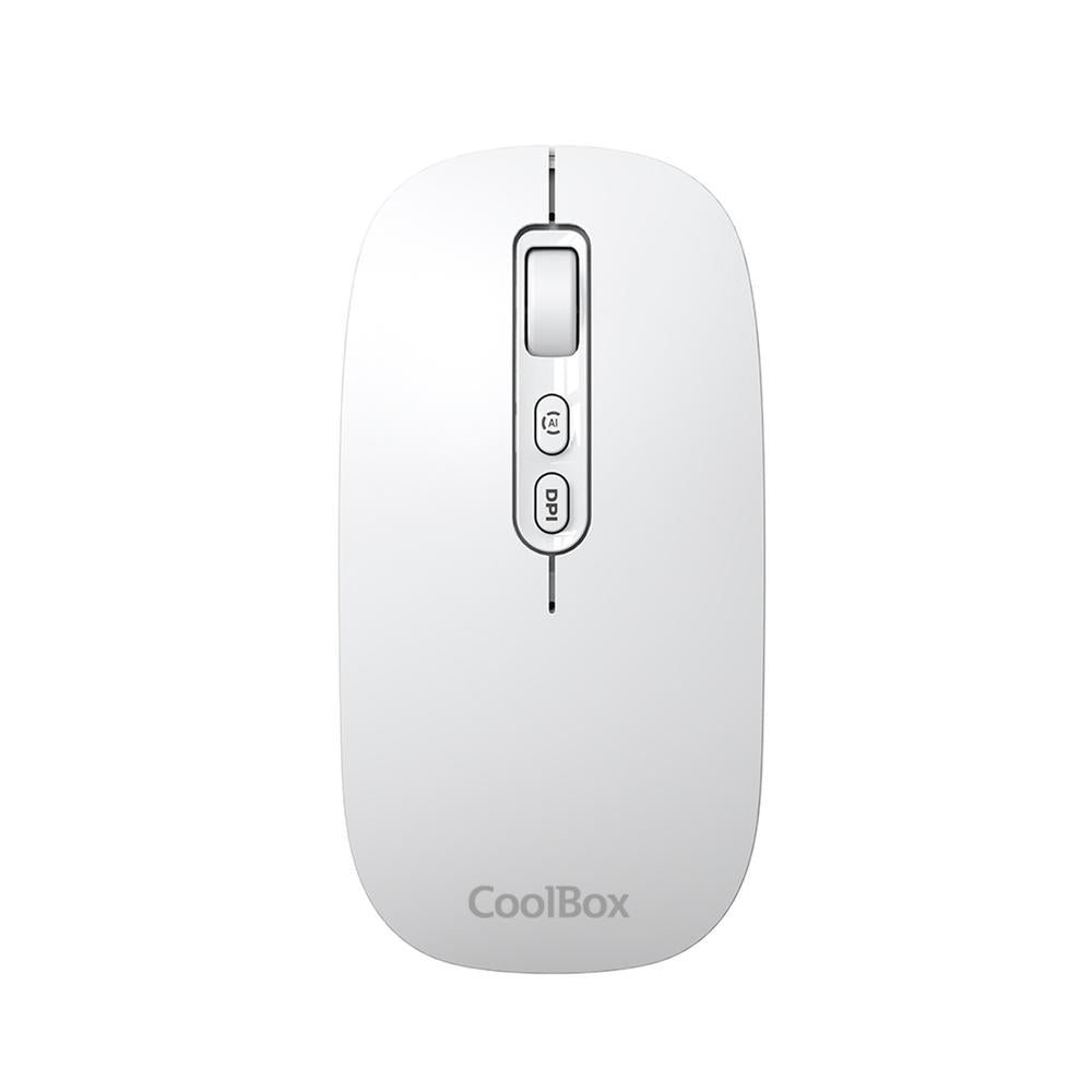 Mouse raton coolbox ia w02 blanco 1600 dpi inalambrico rf+bt Frikytopia