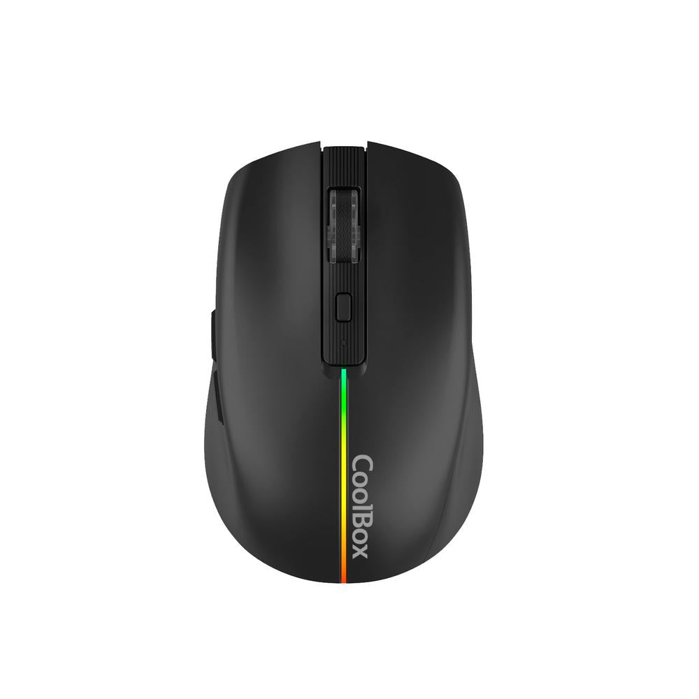 Mouse raton coolbox gaming  w01 negro 1600 dpi inalambrico recargable Frikytopia