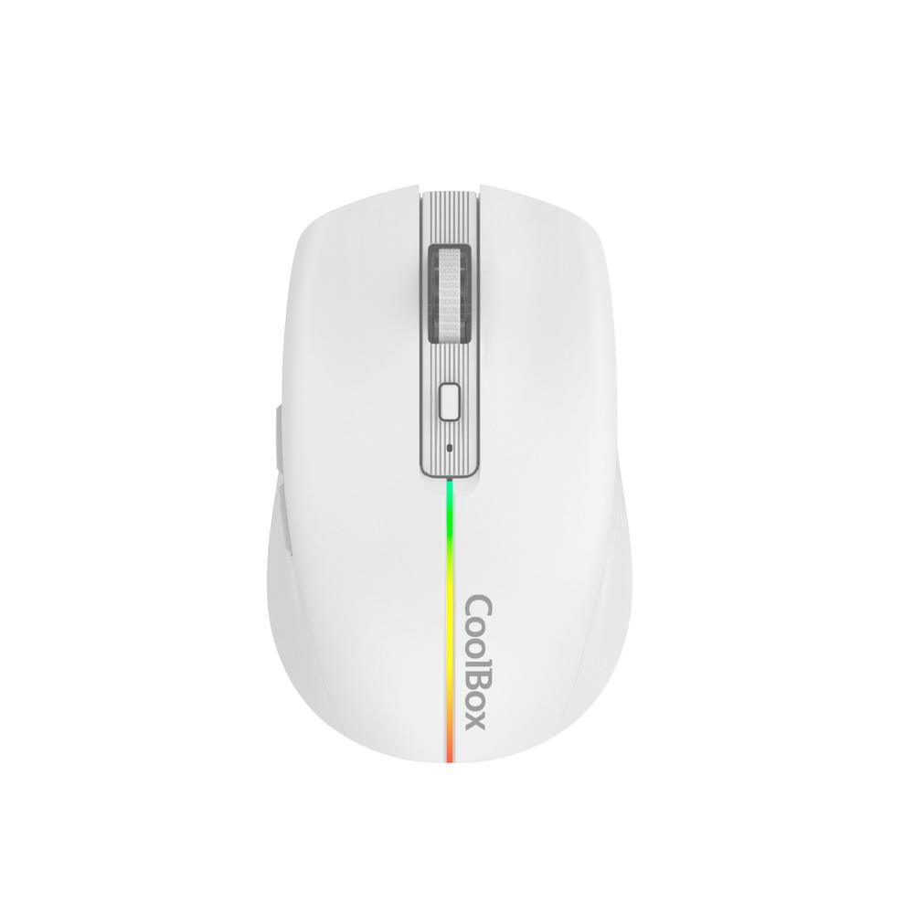 Mouse raton coolbox gaming  w01 blanco 1600 dpi inalambrico recargable Frikytopia