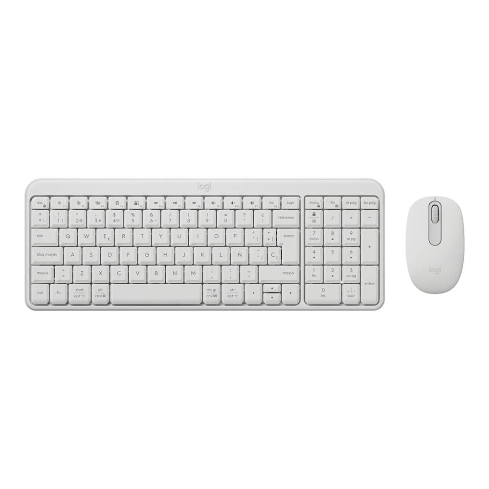 Teclado + mouse logitech mk250 inalambrico blanco Frikytopia