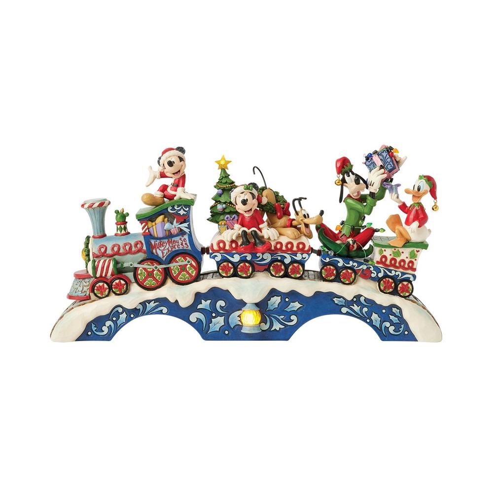 Figura enesco disney mickey y sus amigos tren navideño led Frikytopia
