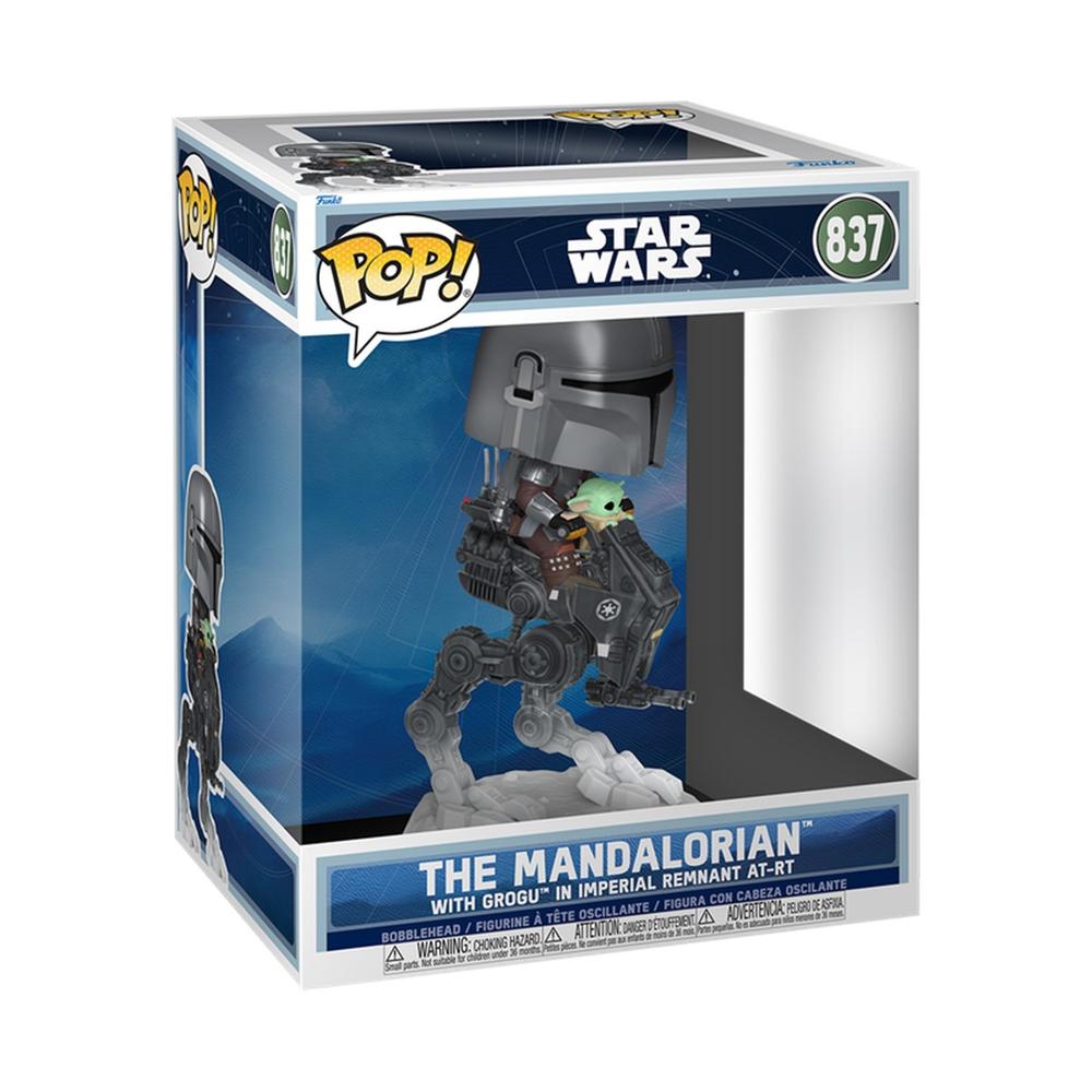 Figura POP Rides Deluxe Star Wars Mandalorian & Grogu The Mandalorian with Grogu in Imperial Remnant AT-RT