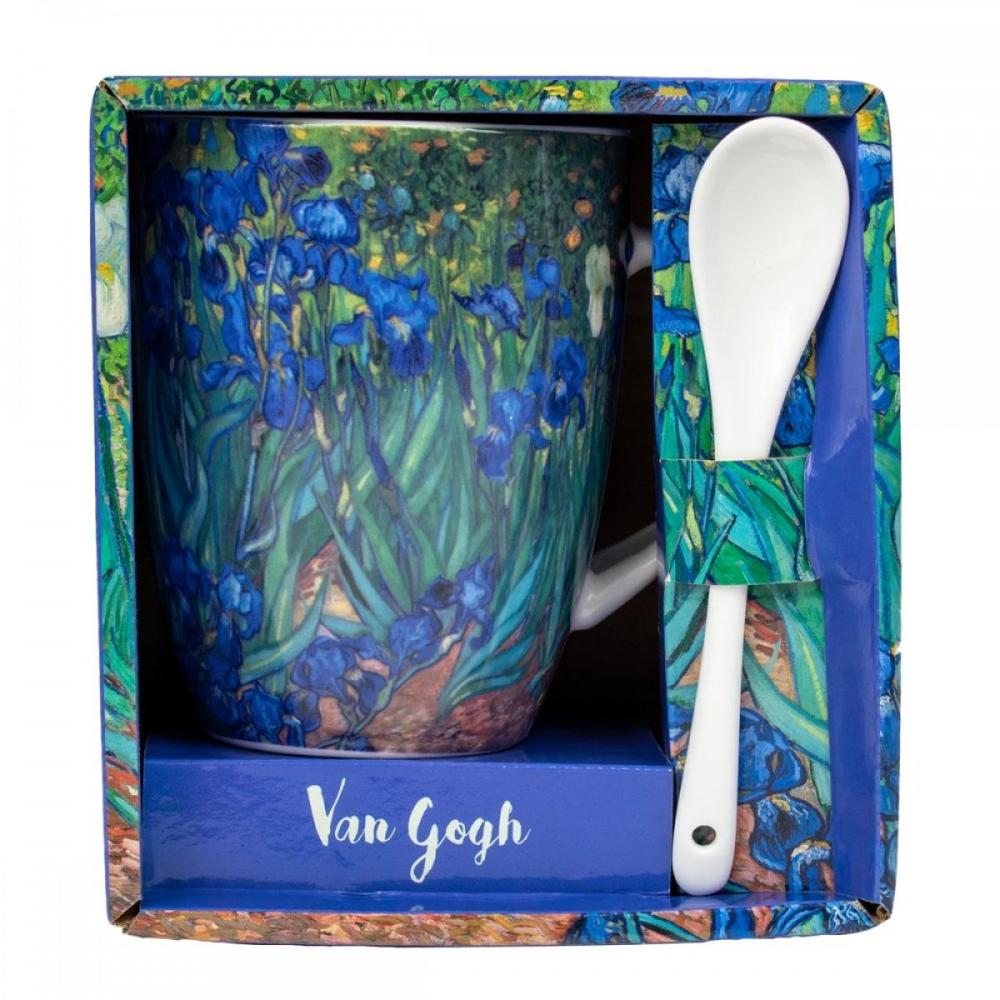 Taza con cuchara enesco los lirios van gogh Frikytopia