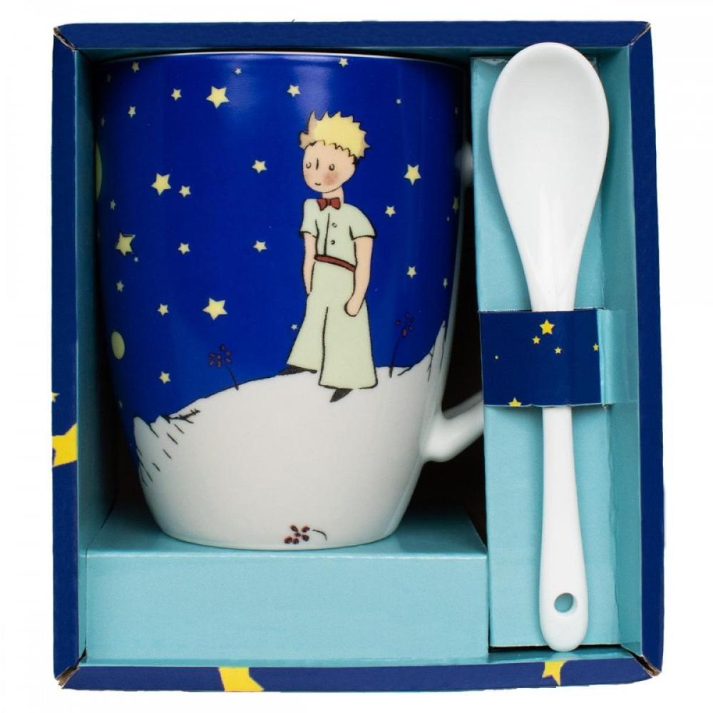 Taza con cuchara enesco el principito bajo el cielo estrellado Frikytopia