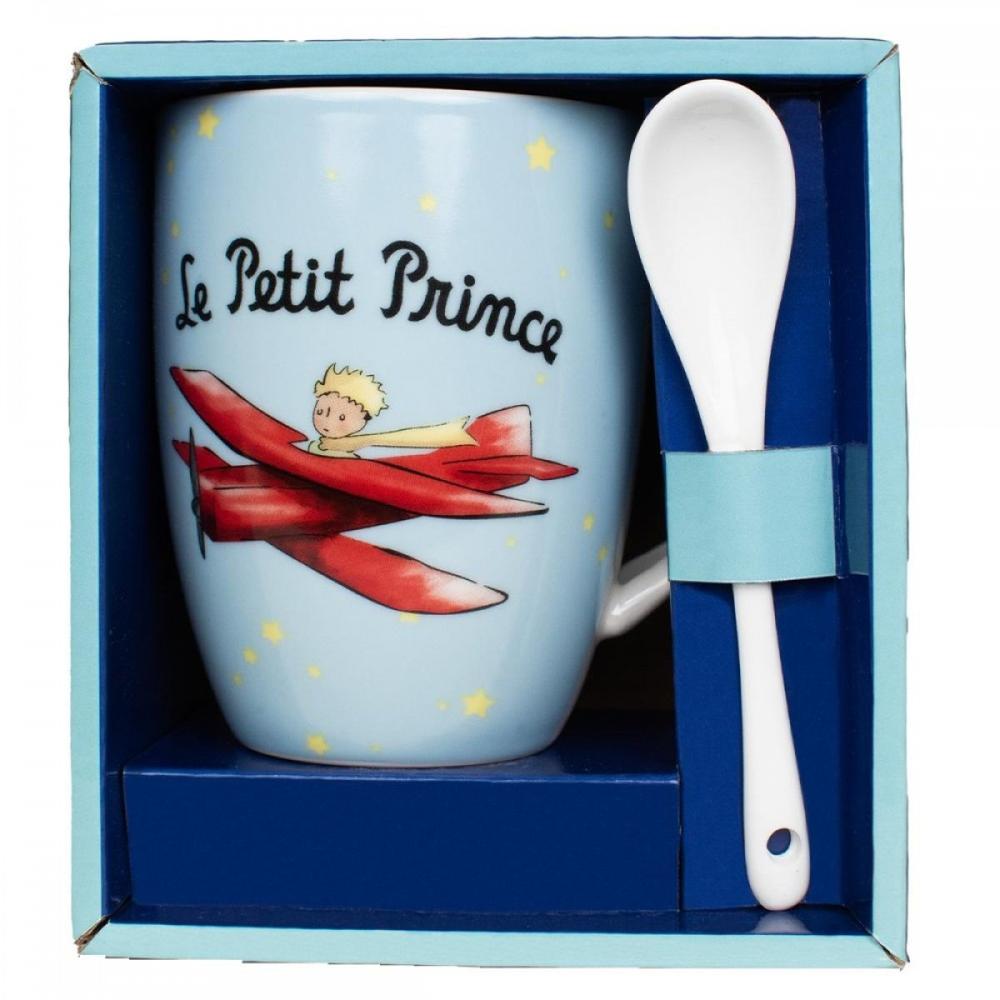 Taza con cuchara enesco el principito en su avión Frikytopia