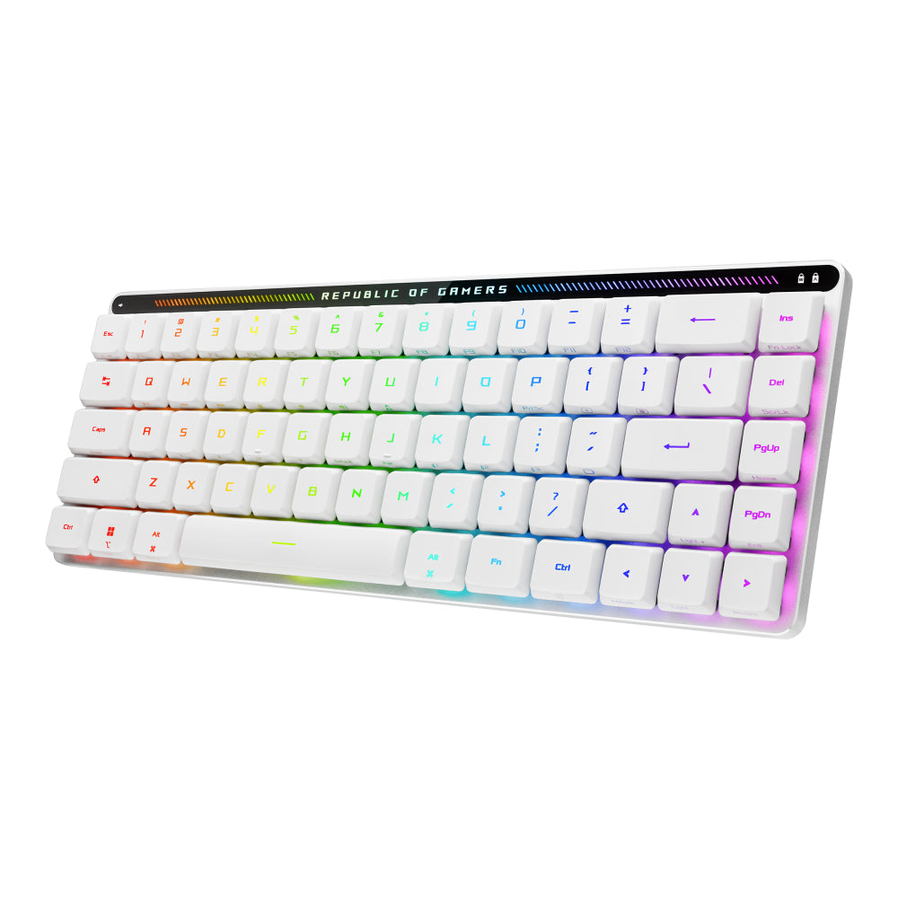 Teclado gaming asus rog falchion rx low profile inalambrico rgb blanco Frikytopia