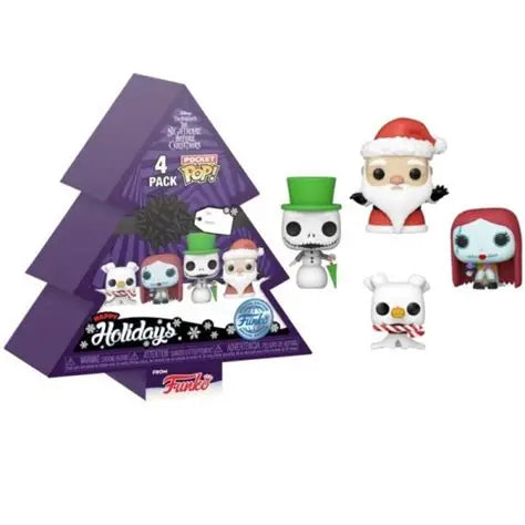 Arbol con 4 figuras Pocket POP Disney Pesadilla Antes de Navidad Holiday