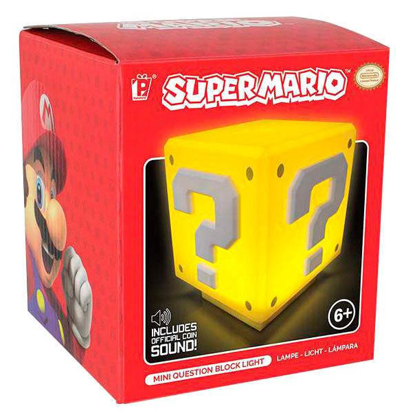 Super Mario lamparilla sonido Question Block 8 cm