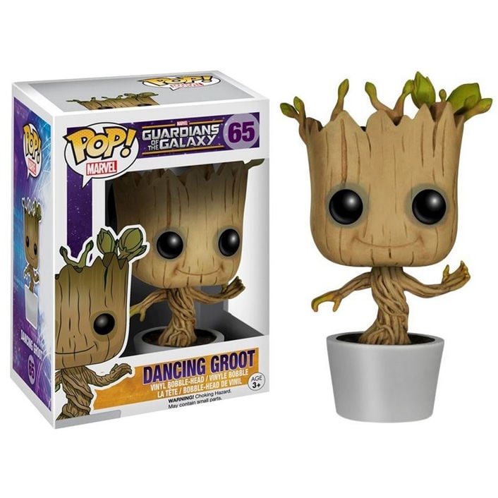 Funko pop bobble marvel los guardianes de la galaxia groot bailando