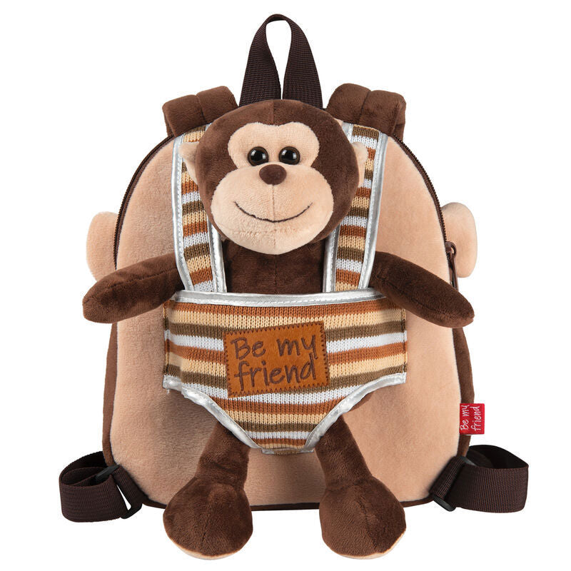 Mochila reversible + peluche Mono Max 25cm Frikytopia
