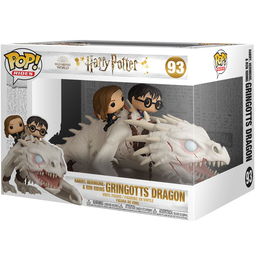 Harry Potter POP! Rides Vinyl Figura Dragon w/Harry, Ron, & Hermione 15 cm