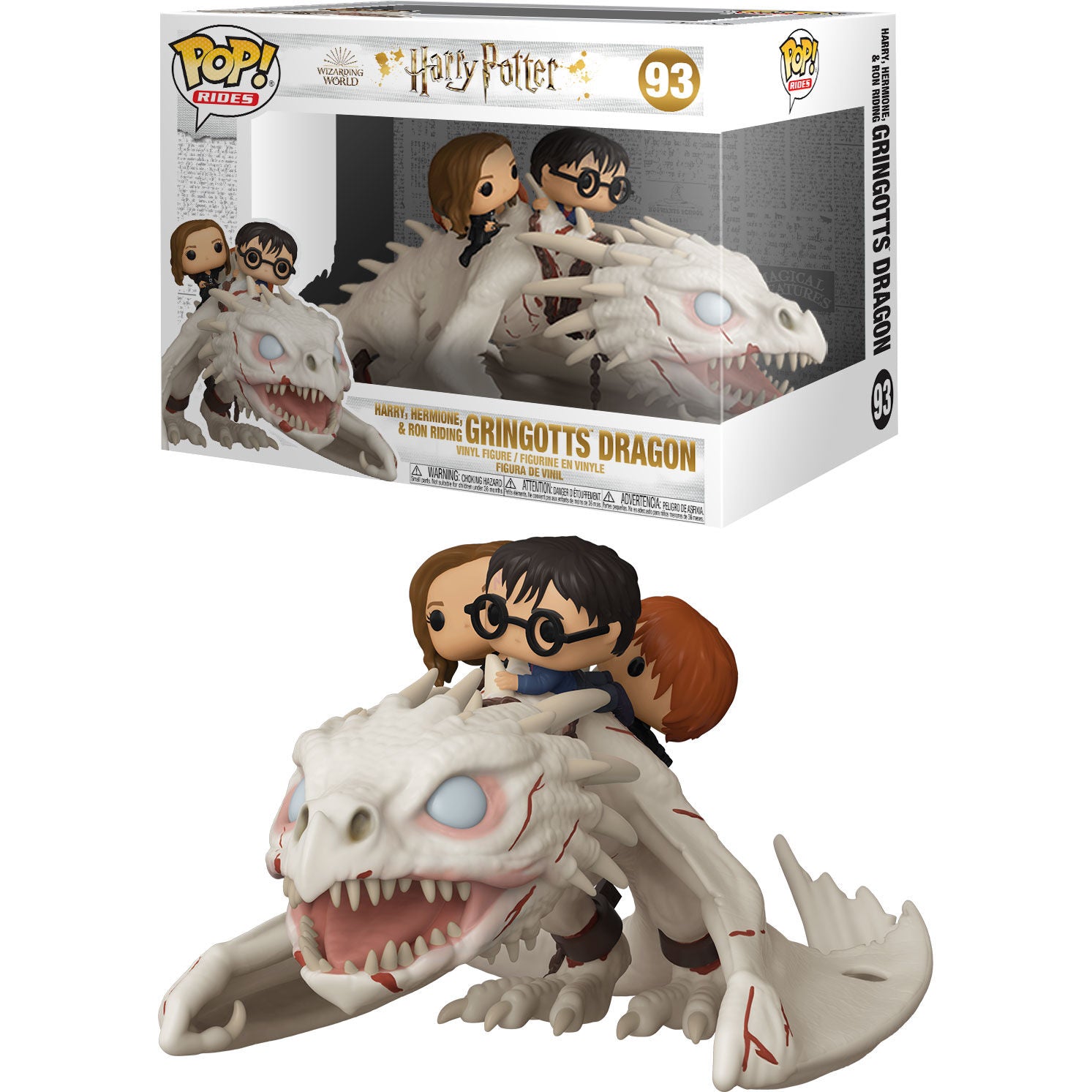 Harry Potter POP! Rides Vinyl Figura Dragon w/Harry, Ron, & Hermione 15 cm
