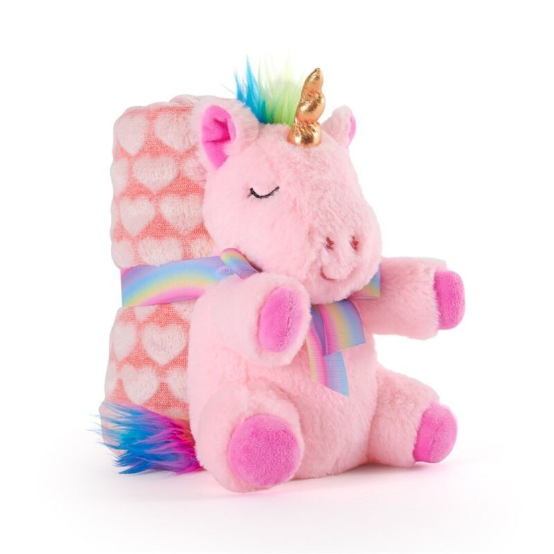 Peluche + Manta suave Unicornio Lily 22cm Frikytopia