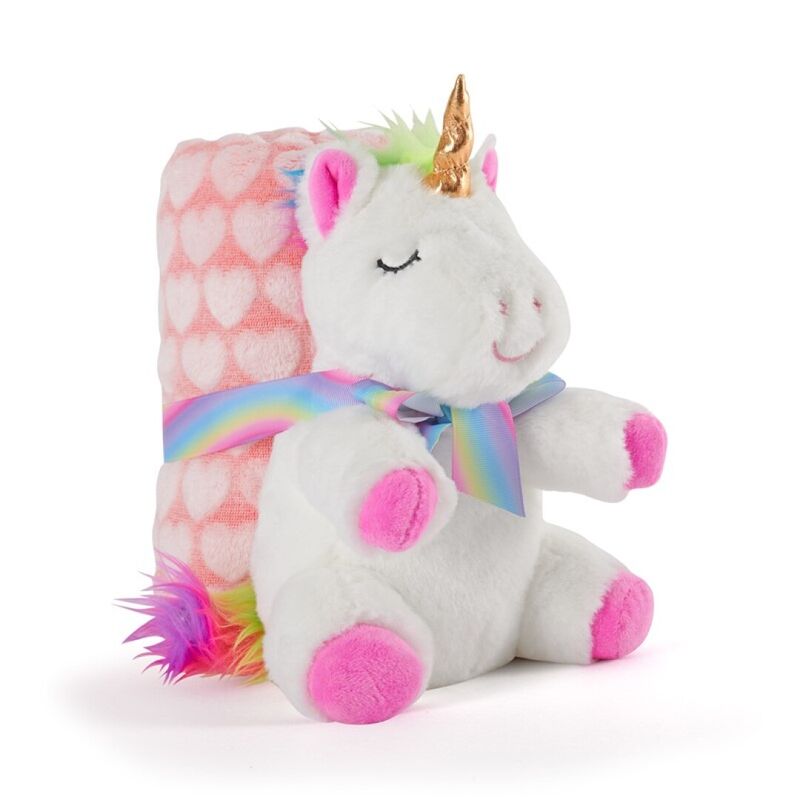 Peluche + Manta suave Unicornio Tiara 22cm Frikytopia