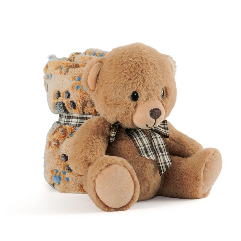Peluche + manta suave Oso Teddy 22cm Frikytopia