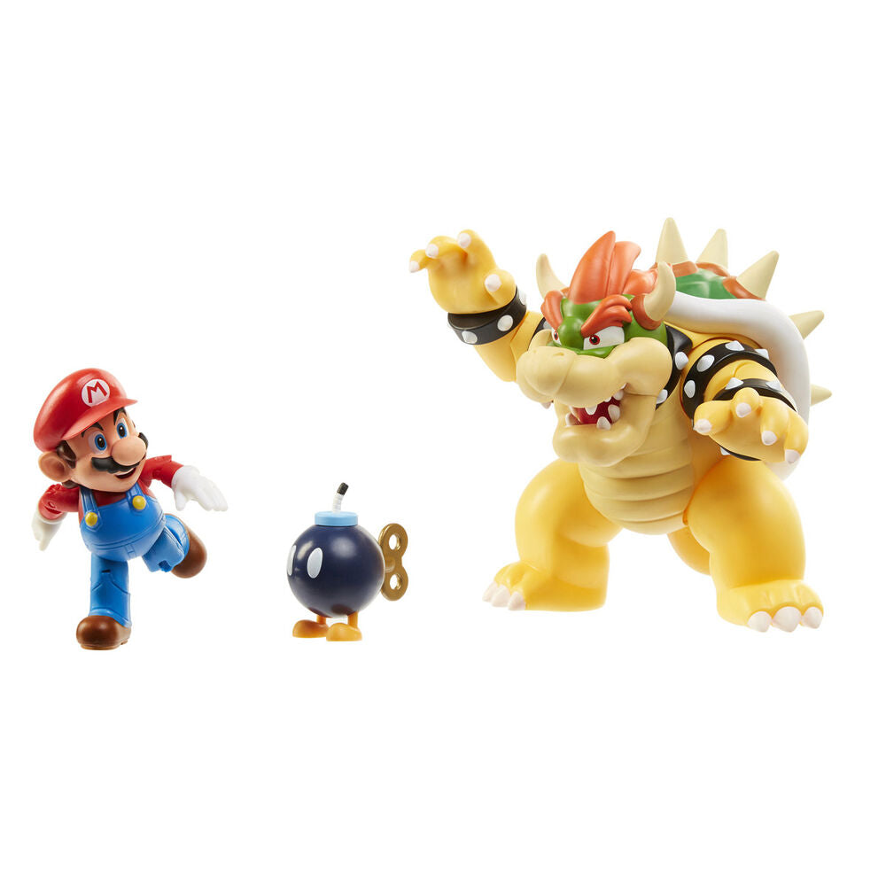 World of Nintendo Pack de 3 Figuras Mario vs. Bowser Lava Battle