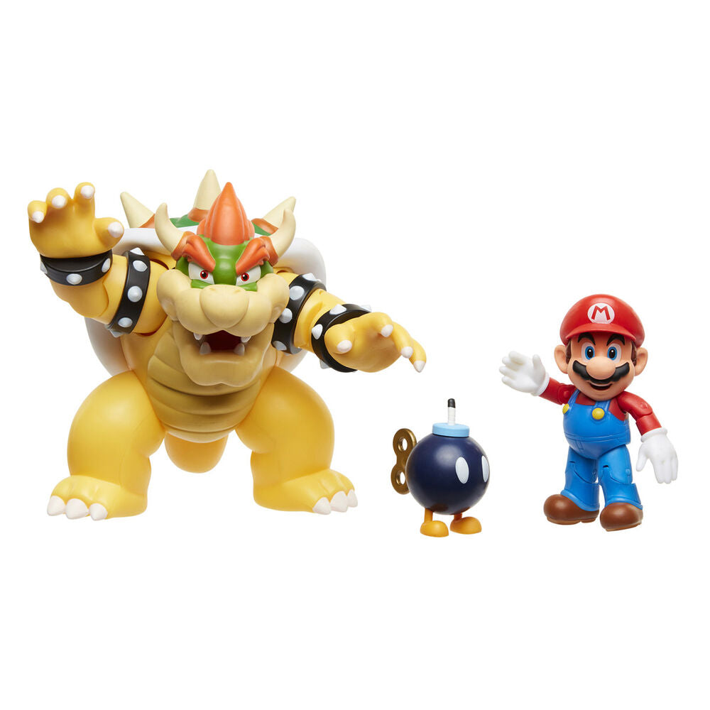 World of Nintendo Pack de 3 Figuras Mario vs. Bowser Lava Battle
