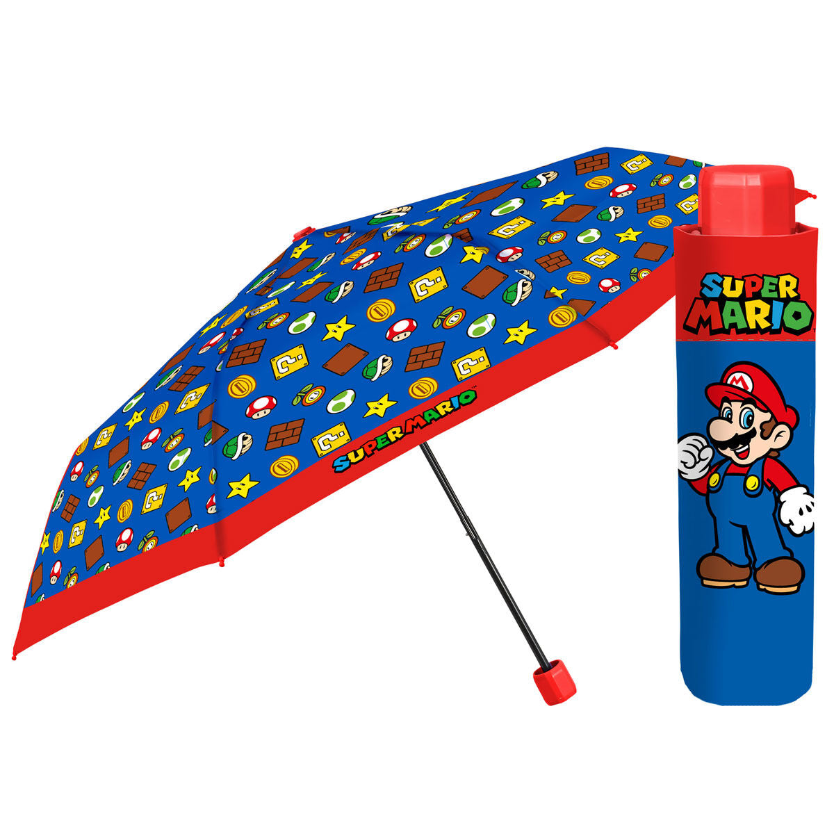Paraguas plegable manual Super Mario Bros 50cm Frikytopia