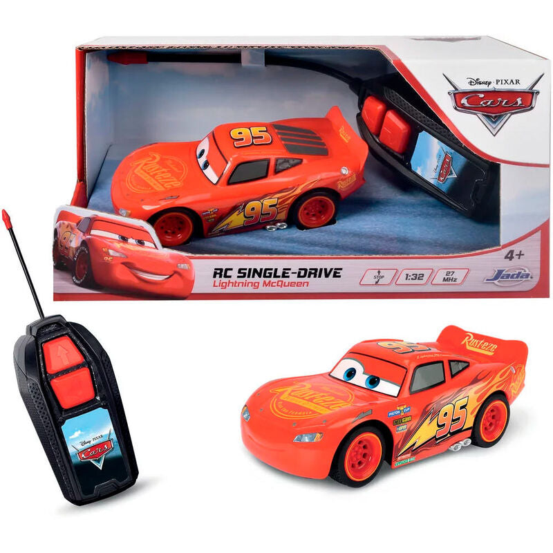 Coche radio control Rayo McQueen Cars Disney Pixar 1:32 Frikytopia